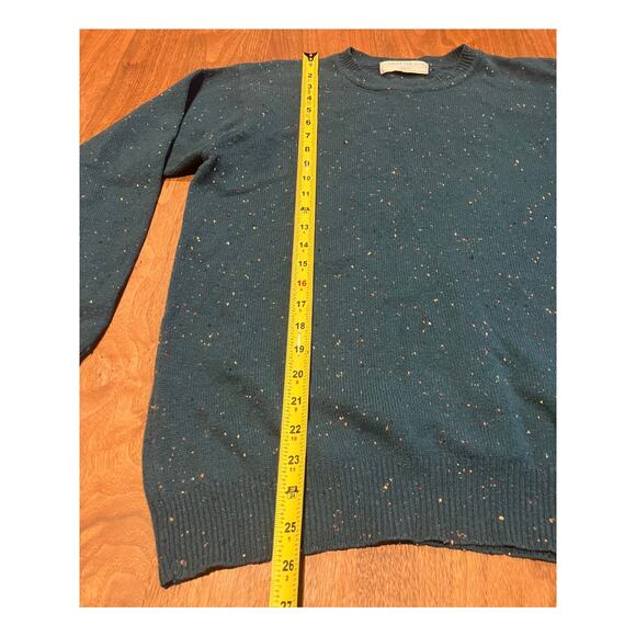 Compliments Mens Lambswool Woolmark Blue Speckled Crewneck Sweater Size M - Picture 6 of 7